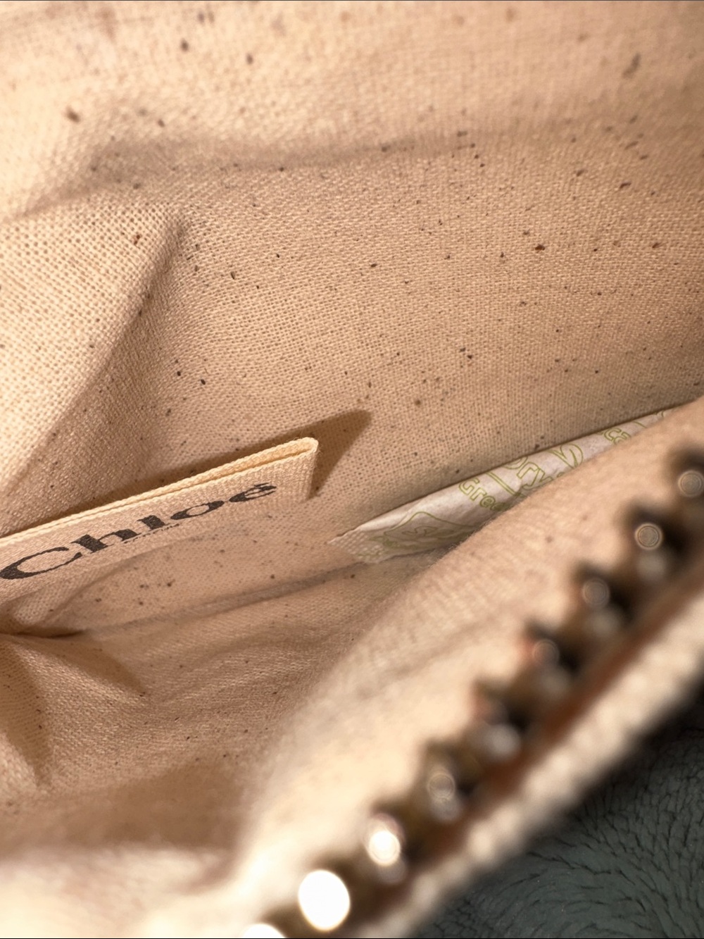 NWT Chloé Canvas Zip Pouch in Beige - Picture 4 of 6
